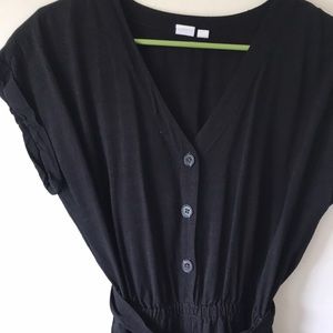 GAP jumpsuit size med button up black with sash